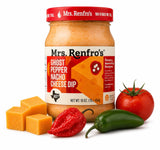 Mrs. Renfro's Ghost Pepper Nacho Cheese Dip, 16 oz Jar (Pack of 1) - Gluten Free Extra Hot Creamy Cheese Dip with Ghost Pepper - Ready-to-Serve