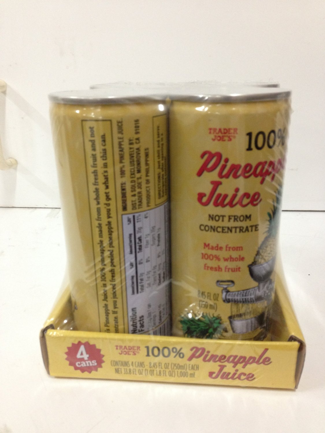 I Pack (4 Cans) Trader Joe's 100% Pineapple Juice