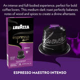 Lavazza Espresso Intenso Medium Dark Roast Arabica & Robusta Aluminum Capsules Compatible with Nespresso Original Machines, 10 Count, Intense