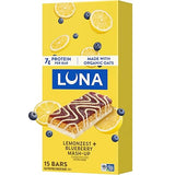 LUNA Bar - Mash-Ups LemonZest + Blueberry Flavor - Gluten Free Snack Bars - Non-GMO - Protein Bars - Made with Organic Oats (15 Pack)