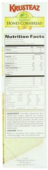 Krusteaz Natural Honey Mix, Cornbread and Muffix, 60 Ounce