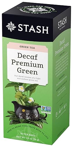 Stash Tea Decaf Premium Green Tea - Decaf, Non-GMO Project Verified Premium Tea with No Artificial Ingredients, 30 Count (Pack of 6) - 180 Bags Total