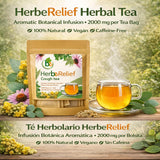 HerbeRelief Tea - Aromatic Botanical Infusion w/Gordolobo (Mullein Leaf),Oregano,Spearmint, Eucalyptus, Echinacea & Vitamin C - 24 Tea Bags (2000 mg