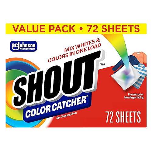 Shout Color Catcher Sheets for Laundry, Maintains Clothes Original Colors, 72 Count