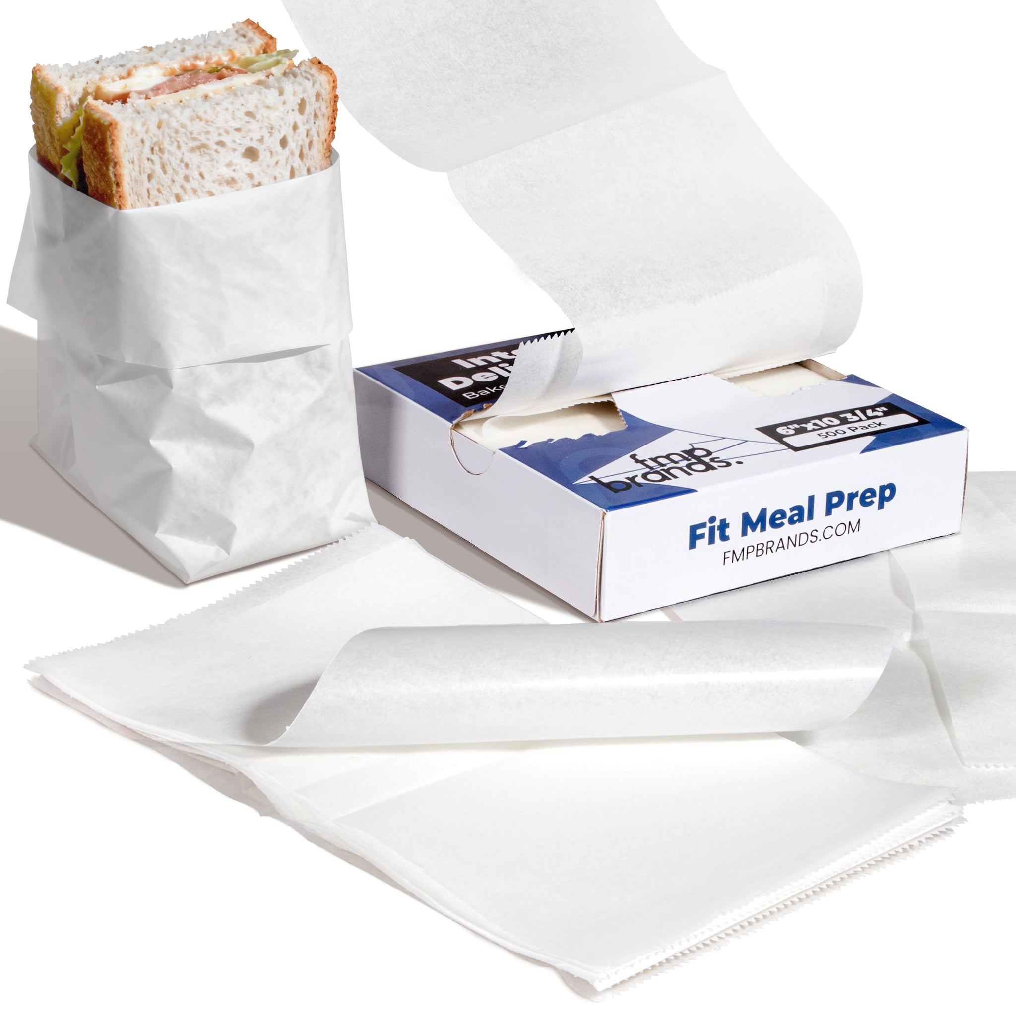 Fit Meal Prep 500 Pack 6 x 10.75 Inches Deli Wax Paper Sheets, Interfolded Pop-Up Pre-Cut Deli Wraps, Waterproof and Greaseproof Food Wrap Paper
