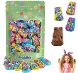 Half Pound Easter Milk Chocolate Bunnies, Smooth & Creamy Party Bag Fillers, Individually Wrapped Multicolor Foils Approx 20 Pcs