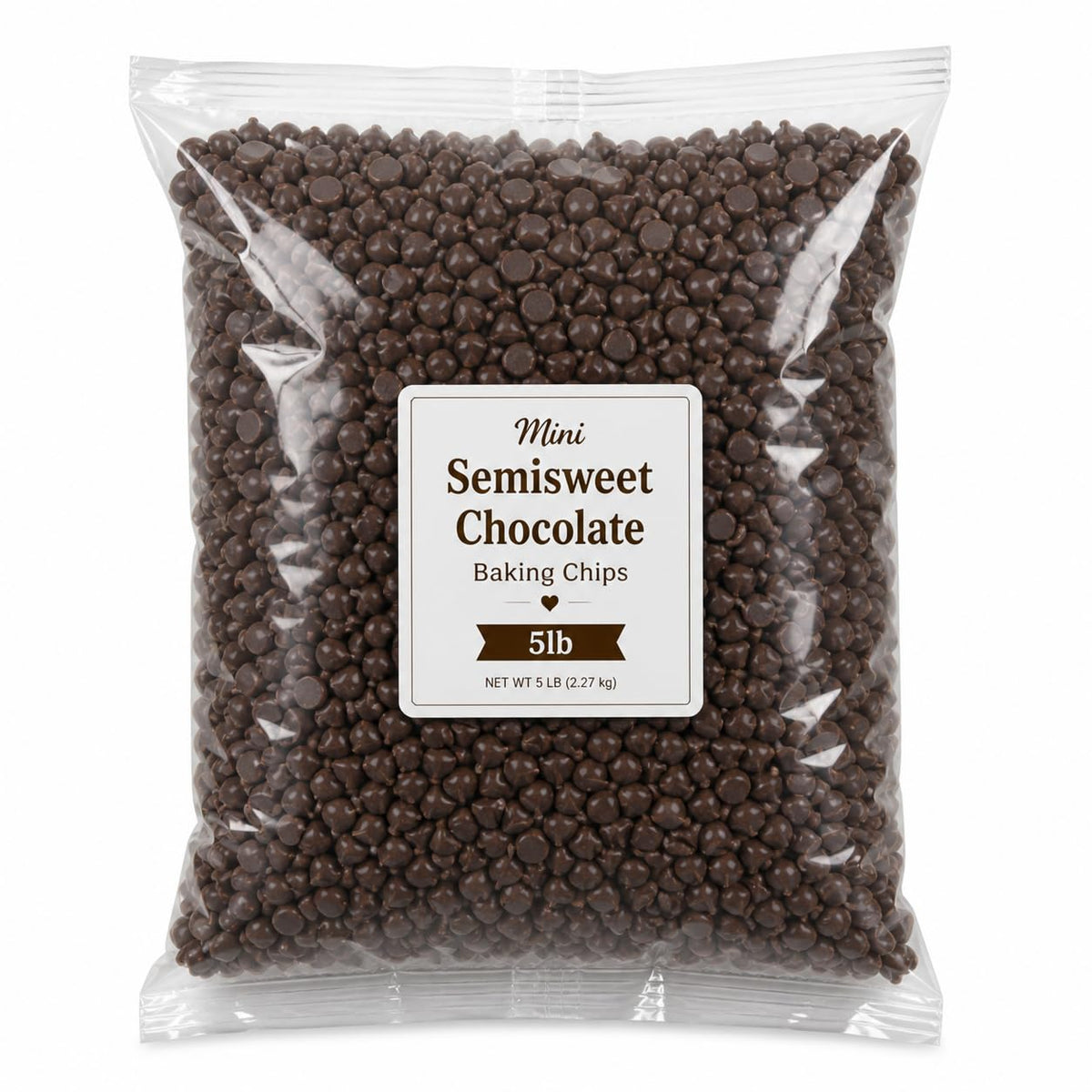 Mini Semisweet Chocolate Baking Chips, Bulk Chocolate Chips for Baking & Desserts - 5 lb (Approx. 10,000 pieces)