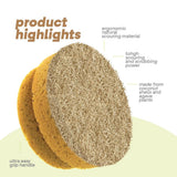 SCRUBIT Natural Scouring Pads, Eco Friendly Scrubbing Sponges for Kitchen Cleaning and Dishes, Non-Scratch Dish Scrubber with Easy-Grip Sponge Handle