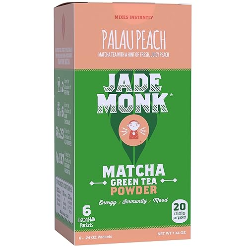 Jade Monk On-The-Go Matcha Green Tea Powder - Enjoy Anytime, Anywhere - All Natural energy, Mixes Instantly - Perfect For A Busy Lifestyle - Palau