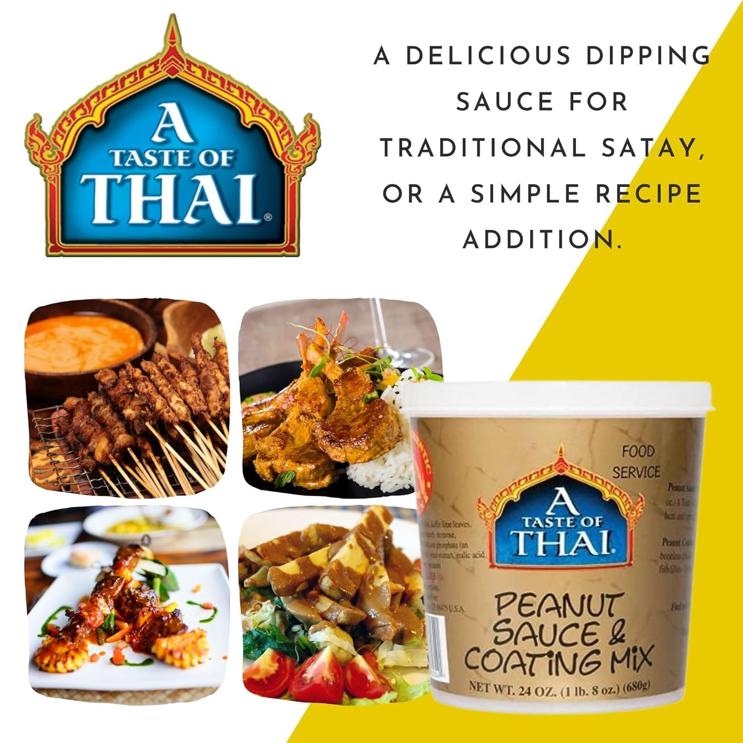 A Taste of Thai Peanut Sauce & Coating Mix | Authentic Thai Flavor with Roasted Peanuts & Spices | Ready-to-Use Mix for Noodles, Dips, Salads