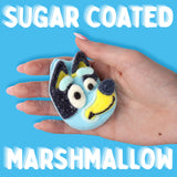 Bluey Candy Jumbo Marshmallows, Sugar Coated Treats, Individually Wrapped Pieces, 4 Count Box