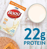Boost Very High Calorie Nutritional Drink Very Vanilla, Made with Natural Vanilla Flavor & No Artificial Flavors, Colors & Sweeteners, 8 FL OZ (Pack
