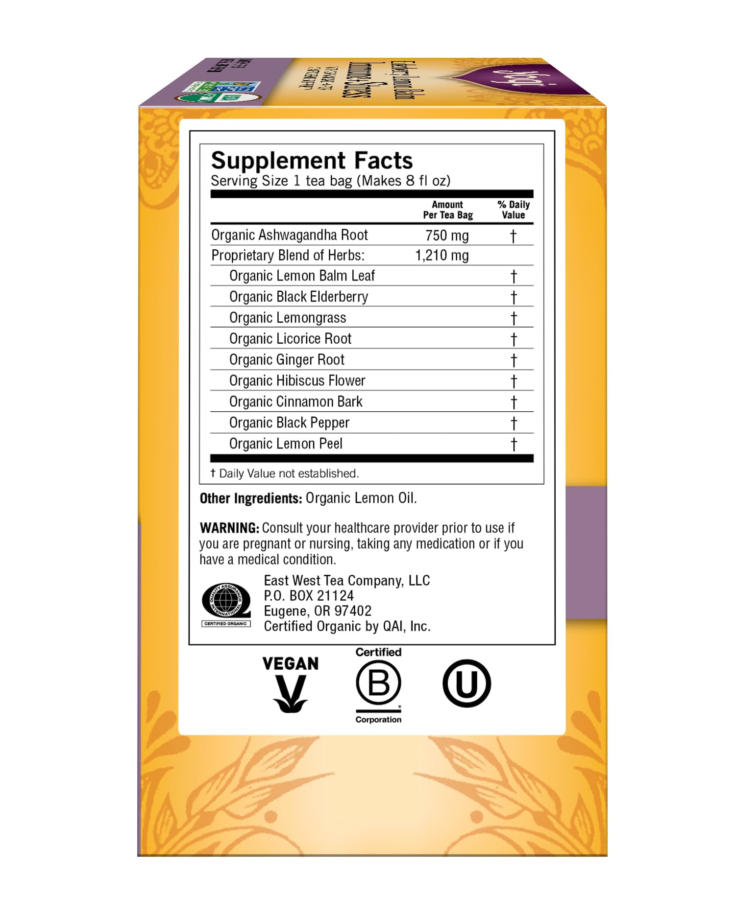 Yogi Tea, Tea Immune Stress Elderberry Lemon Balm Organic, 16 Count
