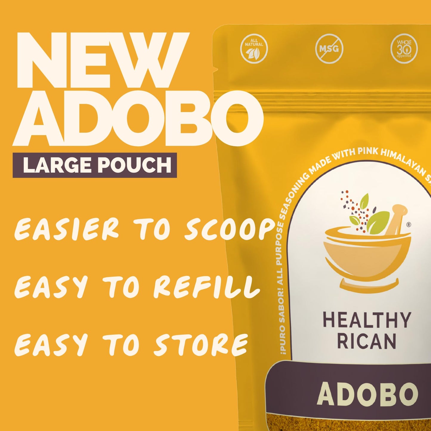 Healthy Rican Adobo Seasoning 10 oz, Clean All Purpose Carribean Latin Spice Mix MSG Free No Preservatives Artificial Flavors Red 40 Gluten Free Low