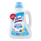 Lysol Laundry Sanitizer Additive, Free & Clear, Free from Fragrance and Dyes, 0% Bleach Laundry Sanitizer, Bacteria-causing Laundry Odor Eliminator