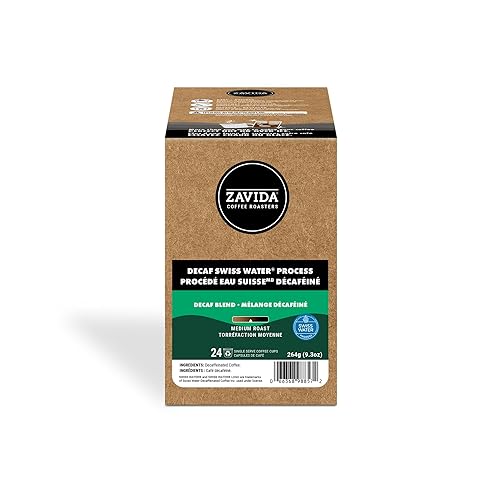 Zavida Decaf Swiss Water Process Single Serve Coffee K Cup Pods, 24 Count
