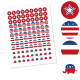 Big Dot of Happiness Election Republican - Political Election Party Round Candy Sticker Favors - Labels Fit Chocolate Candy (1 Sheet of 108)