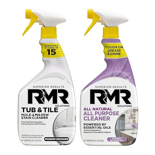 RMR Surface Saver System - Tub & Tile Stain Remover + All Natural All Purpose Cleaner, 2-Step Bathroom & Surface Cleaning Bundle for Tile, Grout