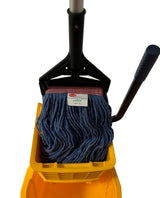 Blue Premium Blended - Large Narrow Band Looped-End Wet Mop - Superior Pick-up and Durability - 6 Pack