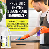 Multi-Purpose Probiotic Enzyme Citrus Cleaner, 1/2 Gallon (64 oz.) - Pet Stain and Odor Remover - Concentrated - Professional & Home Strength Drains