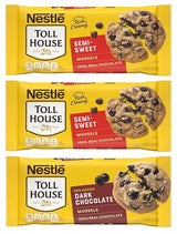 Nestlé Toll House Chocolate Chips, Pack of 3 - Includes Two, 12 oz. Bags of Semi-Sweet Chocolate Chips and One, 10 oz. Bag of Dark Chocolate Chips