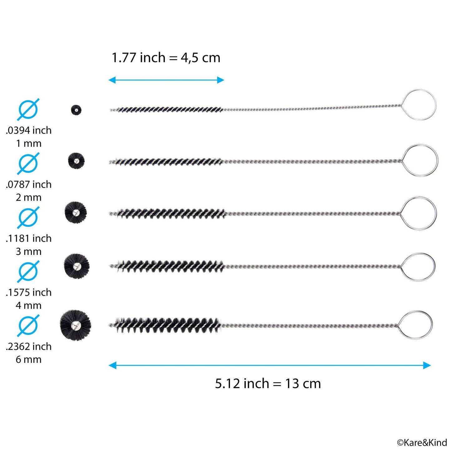 Set of 15 Cleaning Brushes and 10 Cleaning Needles - for Small Openings/Tubes/Pipes - for Example: Spray Paint Gun, Car/Motorcycle/Scooter Carburetor