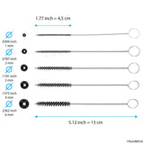Set of 15 Cleaning Brushes and 10 Cleaning Needles - for Small Openings/Tubes/Pipes - for Example: Spray Paint Gun, Car/Motorcycle/Scooter Carburetor