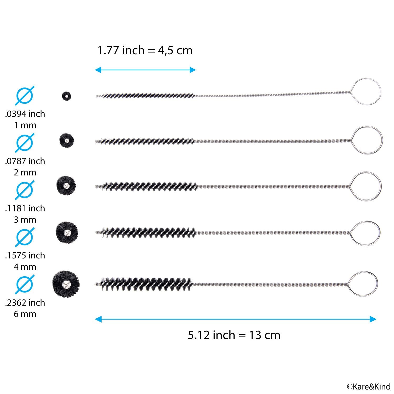 Set of 15 Cleaning Brushes and 10 Cleaning Needles - for Small Openings/Tubes/Pipes - for Example: Spray Paint Gun, Car/Motorcycle/Scooter Carburetor