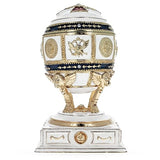 BestPysanky Red Cross on White Enamel Royal Inspired Imperial Easter Egg