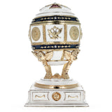 BestPysanky Red Cross on White Enamel Royal Inspired Imperial Easter Egg