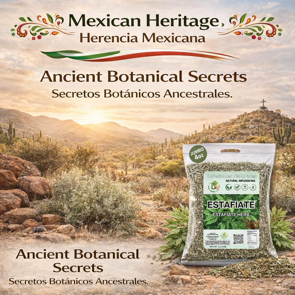 Estafiate Herbal Tea (4 oz) - 100% Natural Mexican Mugwort (Artemisia ludoviciana) - Traditional Vitality & Digestive Balance Support - Wildcrafted
