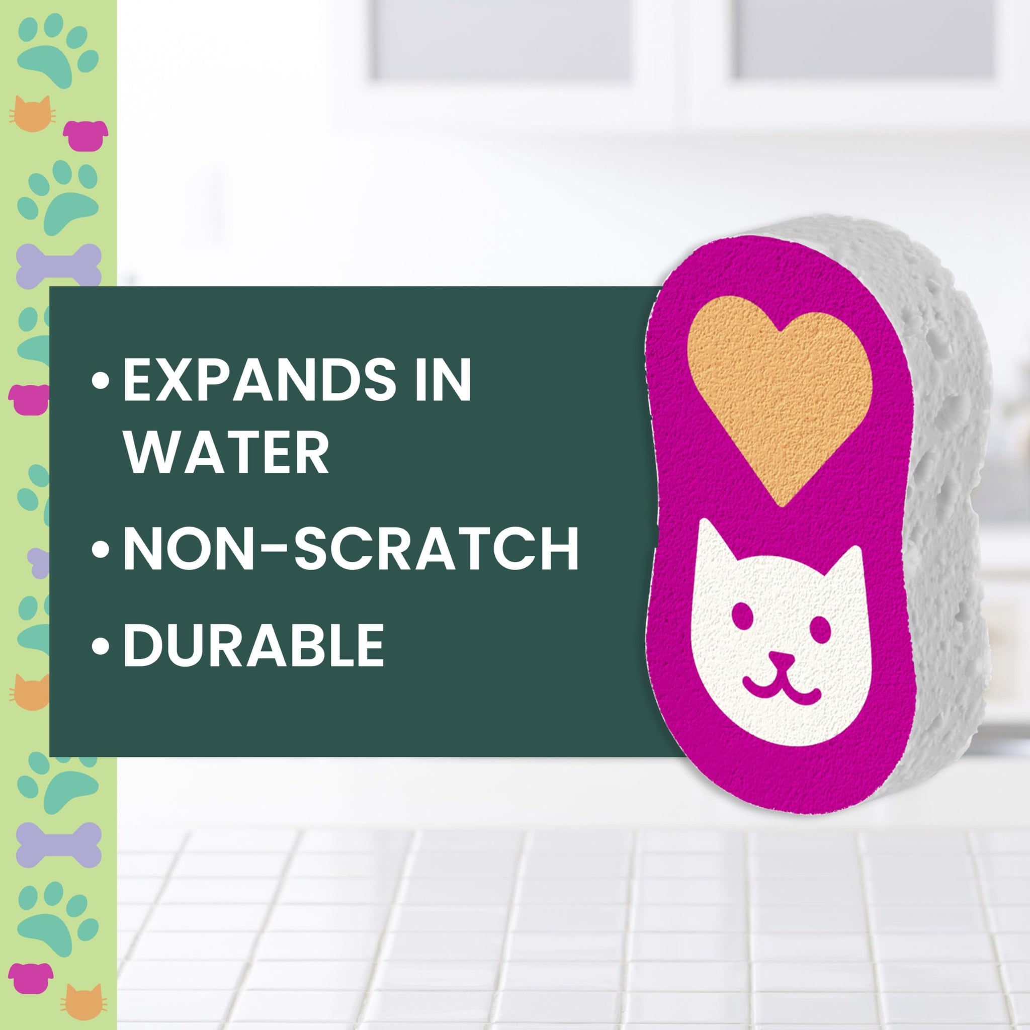Scotch-Brite Cat Pop Up Non-Scratch Sponges, Limited Edition,Expands in Water,3 Pack