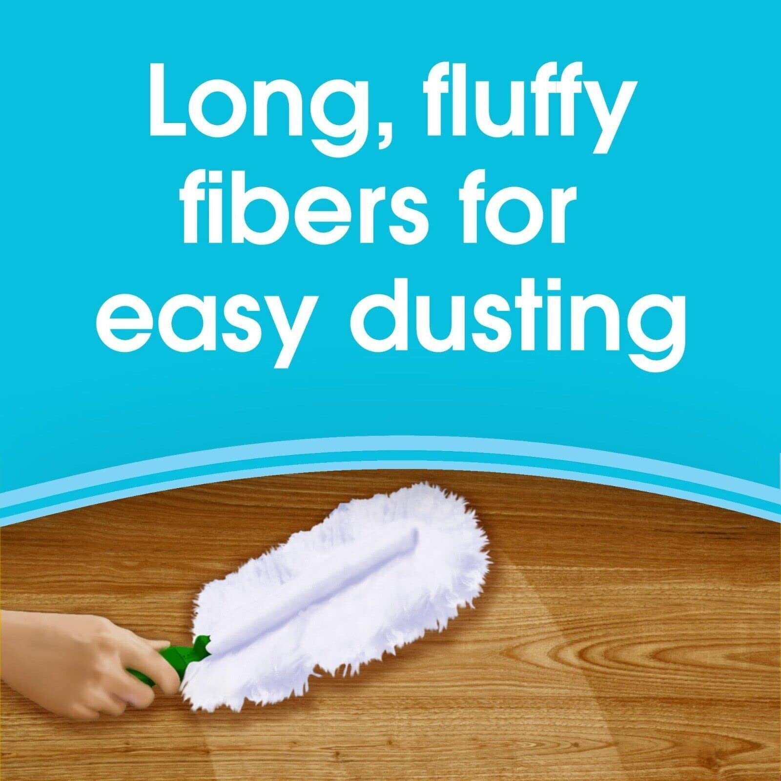 Pledge Dust It Fluffy Duster Starter Handle 2 Refills, White, 3 Count