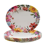 SMYAXUNW 20pcs 12.6" Large Oval Disposable Paper Plates, Floral Design, Party Supplies, Dinner Plates for All Occasions