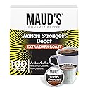 Maud's World's Strongest Decaf Coffee Pods, 100 ct, Decaffeinated Dark Roast Coffee in Single Serve Pods - 100% Arabica Coffee, Compatible with Keurig