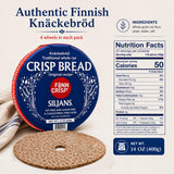 Finn Crisp Siljans Round Rye Crispbread 14oz | Knäckebröd From Finland | Multipack of Authentic Finnish Sourdough Crispbreads | Rye Hardtack | Large