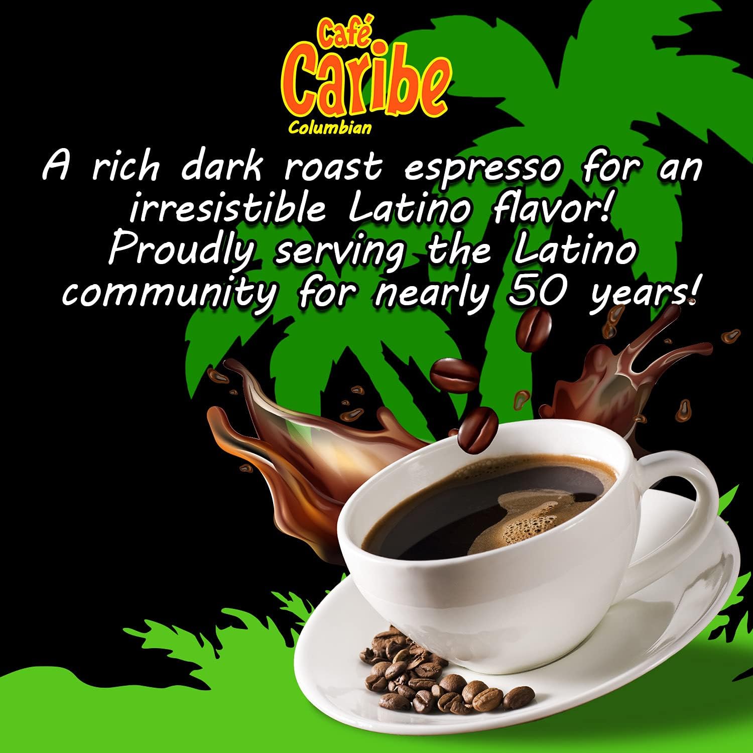 Cafe Caribe 100% Colombian Coffee Pods, Dark Roast Single-Serve Coffee Cups - 12 Count