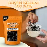 Matlow's Licorice Hard Candy | Kosher Licorice Candy - Individually Wrapped & Packed in 2 LB Resealable Bulk Bag | Great for Party, Office, Outing