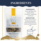 The Chai Box Loose Leaf 100% Organic Black Tea - Featured in Oprah's Favorite Things | Caffeinated Black Tea with Ginger, Cinnamon, Clove, Fennel