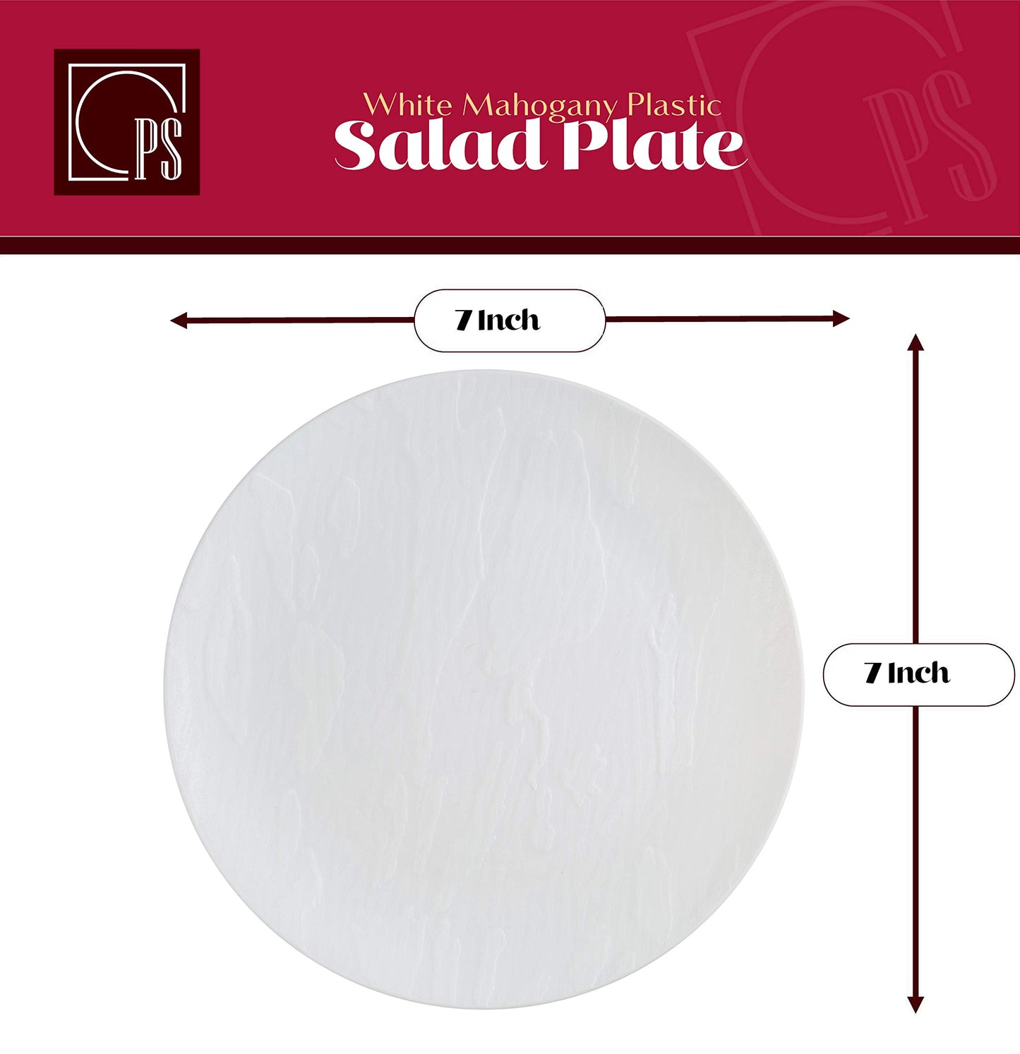 Posh Setting White Plastic Plates Disposable Plastic Wood Pattern Dinnerware (Includes 20 Dinner Plates and 20 Salad Plates) Elegant Disposable