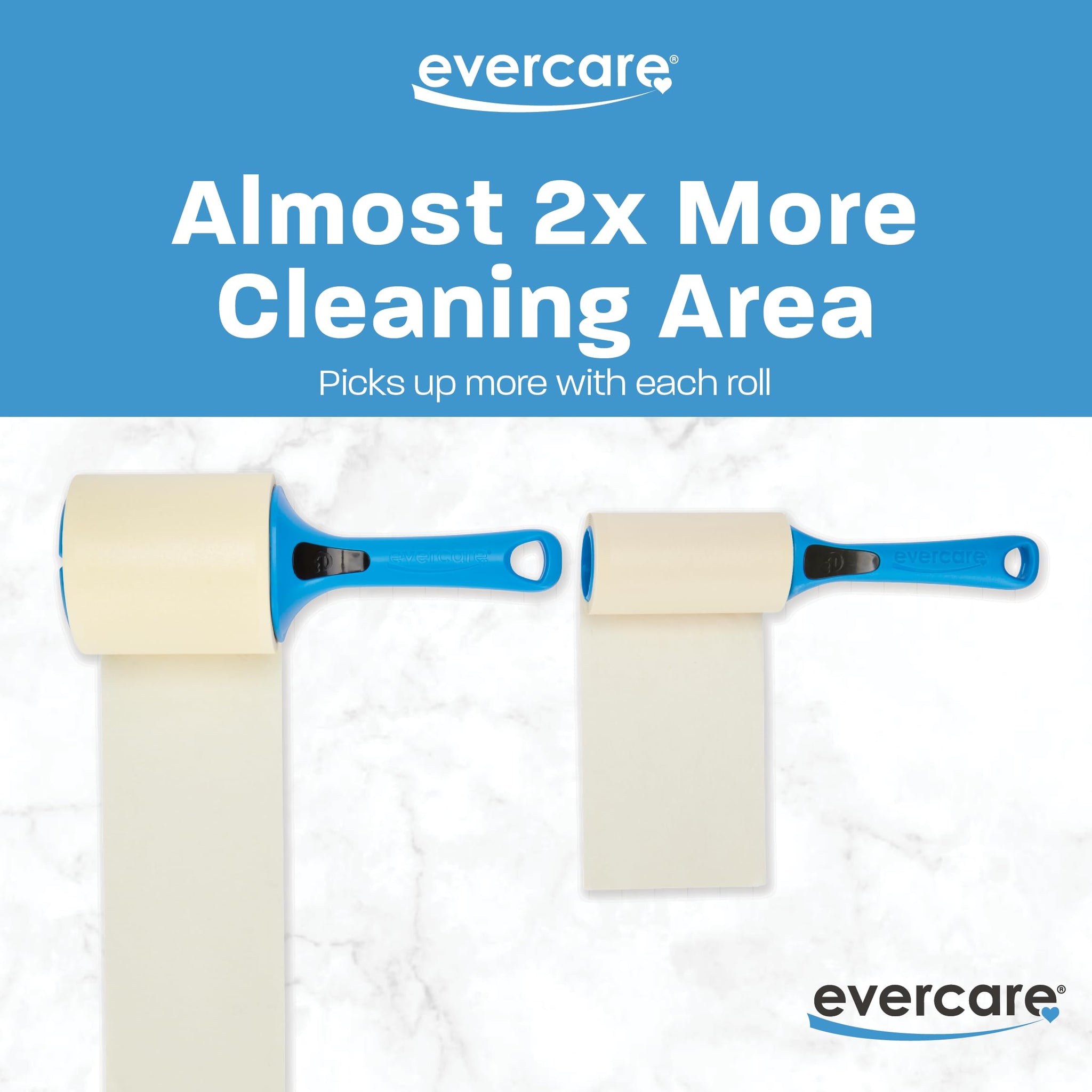 Evercare Jumbo Lint Roller, 60?Sheet Extra?Large Adhesive Roller with Blue Handle for Pet Hair & Lint