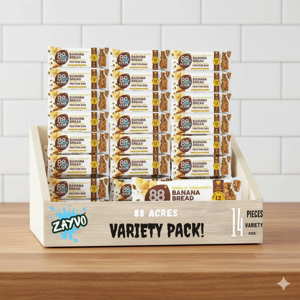 ?? ??crees Protein Bars - Banana Bread Flavor with Pumpkin Seeds, 14 Count, Healthy Snack, High Protein