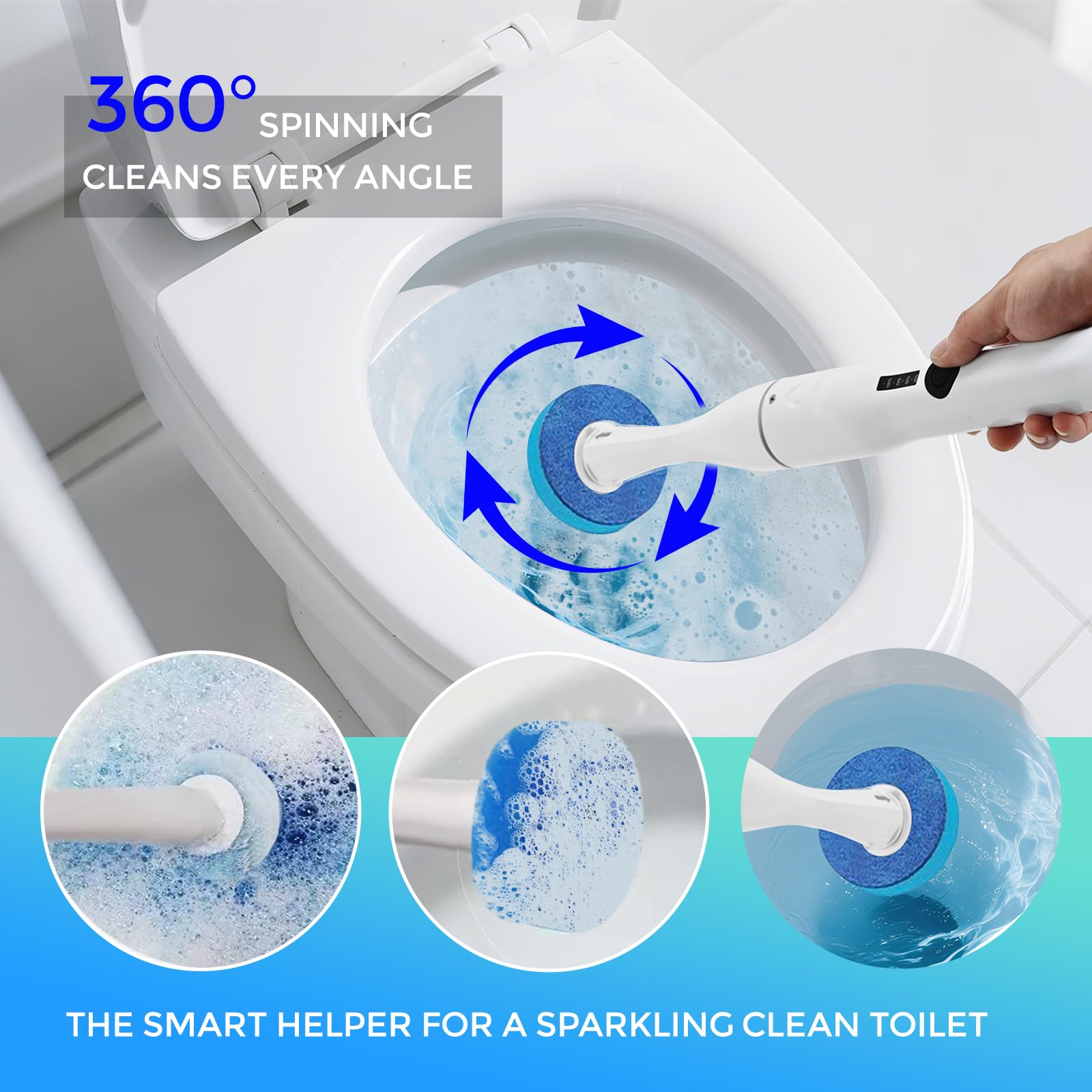 Electric Toilet Brush Scrubber 36PCS Disposable Heads for HK-047 Series