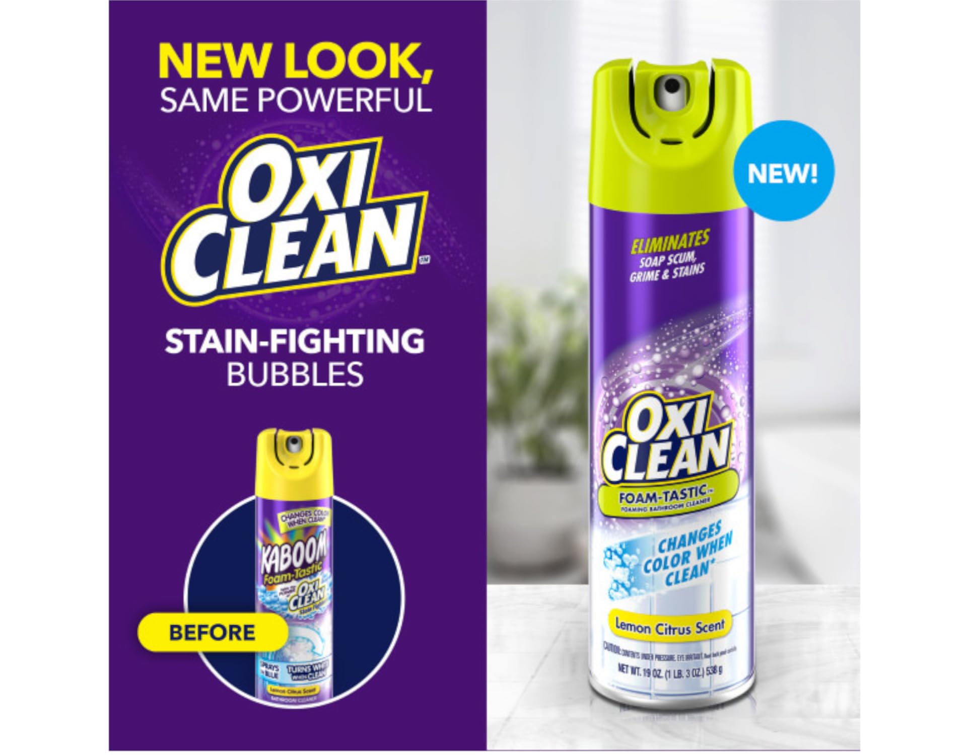 Kaboom Foam-Tastic with OxiClean Citrus Scent 19 Ounce (Pack of 1)
