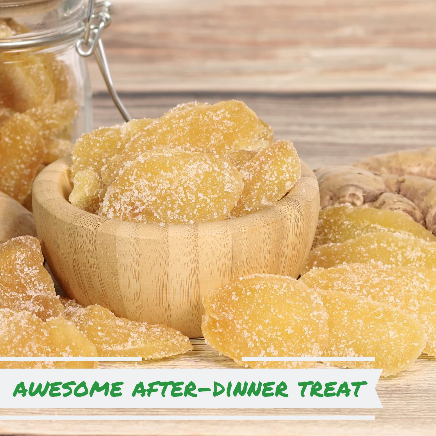 Crystallized Ginger Slices by It's Delish, 5 Lbs Bulk | Candied Ginger Candy Fruit Chews Natural Dried Root with Sugar Crystals, Unsulphured, No Color