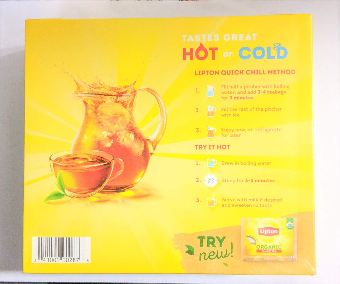 Lipton Black Tea Bags 100% Natural Tea 100 ct (Pack of 2)