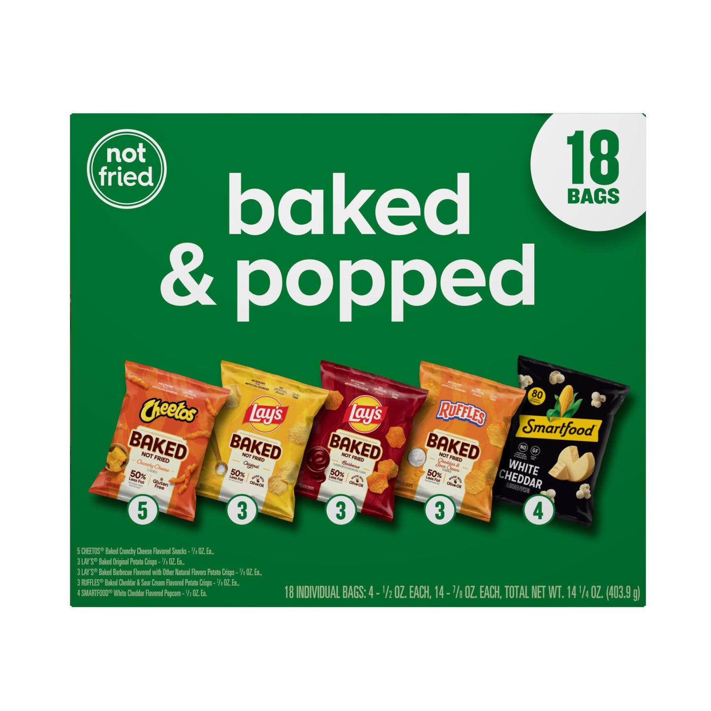 Frito-Lay Baked & Popped Mix Variety Pack, (18 Pack)