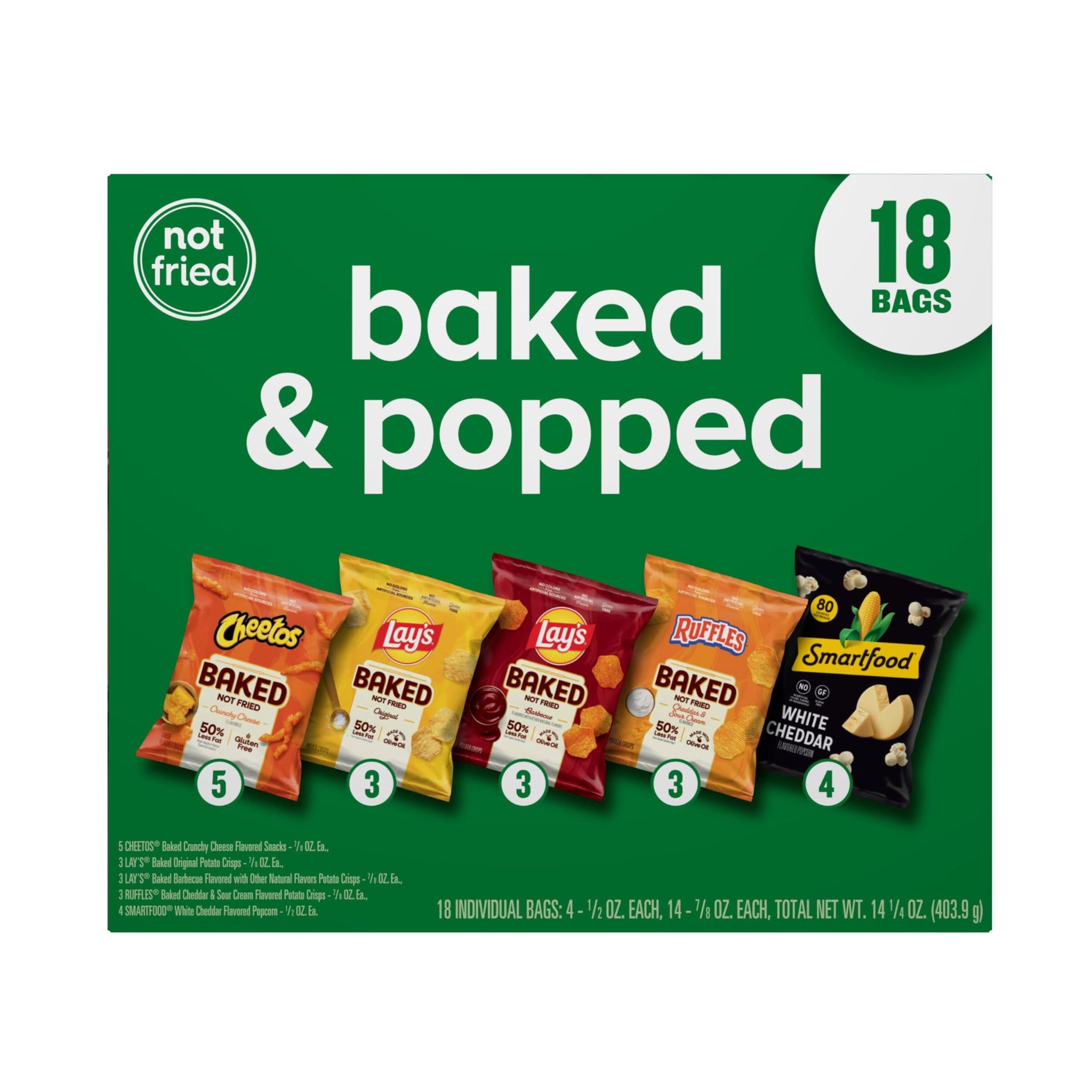Frito-Lay Baked & Popped Mix Variety Pack, (18 Pack)