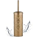 Autumn Alley Antique Gold Toilet Brush and Holder Set, Standing Toilet Brush for Modern Bathroom Decor, Soft Gold Bathroom Accessory Sets