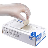 OKIAAS Disposable Gloves L, Food Safe| Latex-Free and Powder-Free Clear Vinyl Gloves for Cooking, Food Prep, Household Cleaning | Medium,100